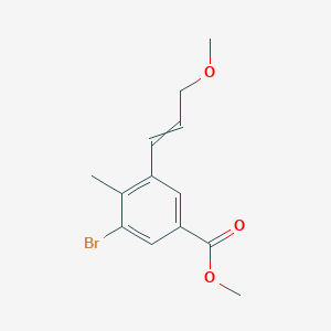 molecular formula C13H15BrO3 B13869603 Methyl 3-bromo-5-(3-methoxyprop-1-enyl)-4-methylbenzoate 