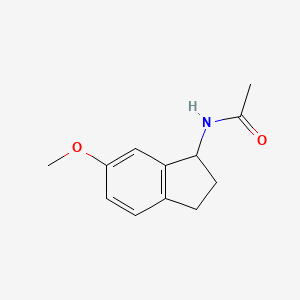 molecular formula C12H15NO2 B13869637 N-(6-methoxy-2,3-dihydro-1H-inden-1-yl)acetamide 