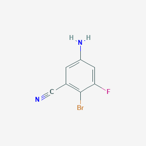 molecular formula C7H4BrFN2 B13869675 5-amino-2-bromo-3-fluoroBenzonitrile 