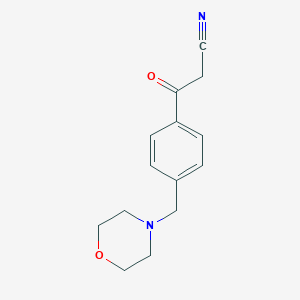 molecular formula C14H16N2O2 B138697 3-[4-(Morpholin-4-ylmethyl)phenyl]-3-oxopropanenitrile CAS No. 494772-88-2
