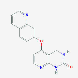 molecular formula C16H12N4O2 B13869701 5-quinolin-7-yloxy-3,4-dihydro-1H-pyrido[2,3-d]pyrimidin-2-one 