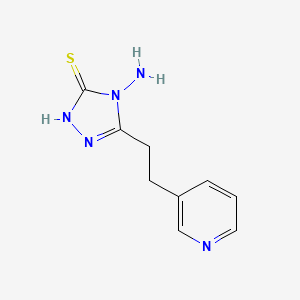 molecular formula C9H11N5S B1386977 4-Amino-5-(2-piridin-3-iletil)-4H-1,2,4-triazol-3-tiol CAS No. 1170262-99-3