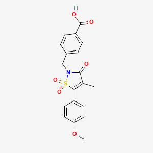 molecular formula C19H17NO6S B1386981 4-{[5-(4-Methoxyphenyl)-4-methyl-1,1-dioxido-3-oxoisothiazol-2(3H)-yl]methyl}benzoic acid CAS No. 1172696-53-5