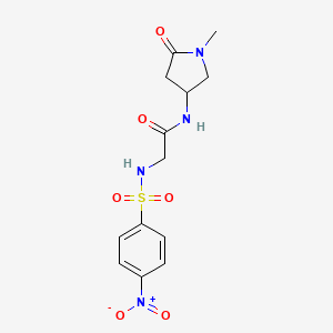 N-(1-methyl-5-oxopyrrolidin-3-yl)-2-[(4-nitrophenyl)sulfonylamino]acetamide