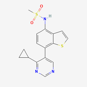 molecular formula C16H15N3O2S2 B13869819 N-[7-(4-cyclopropylpyrimidin-5-yl)-1-benzothiophen-4-yl]methanesulfonamide 