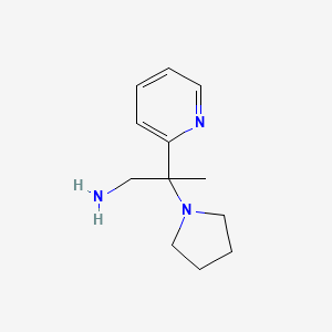 molecular formula C12H19N3 B13869829 2-Pyridin-2-yl-2-pyrrolidin-1-ylpropan-1-amine 