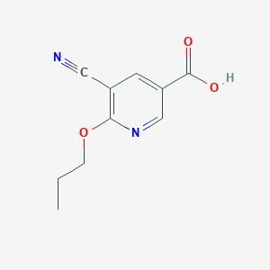 molecular formula C10H10N2O3 B13869839 5-Cyano-6-(propyloxy)-3-pyridinecarboxylic acid 