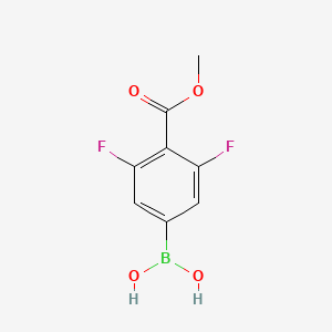 molecular formula C8H7BF2O4 B1386986 (3,5-Difluoro-4-(methoxycarbonyl)phenyl)boronic acid CAS No. 1190989-09-3