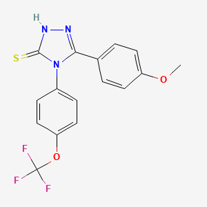molecular formula C16H12F3N3O2S B1386987 5-(4-Methoxyphenyl)-4-[4-(trifluoromethoxy)phenyl]-4H-1,2,4-triazole-3-thiol CAS No. 1171522-84-1