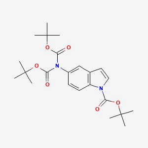 molecular formula C23H32N2O6 B13869889 Tert-butyl 5-[bis[(2-methylpropan-2-yl)oxycarbonyl]amino]indole-1-carboxylate CAS No. 863770-86-9