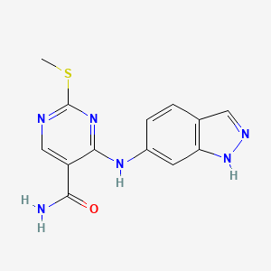 4-(1H-indazol-6-ylamino)-2-methylsulfanylpyrimidine-5-carboxamide