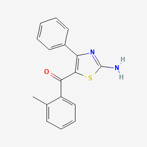 molecular formula C17H14N2OS B13869919 (2-Amino-4-phenyl-1,3-thiazol-5-yl)-(2-methylphenyl)methanone 