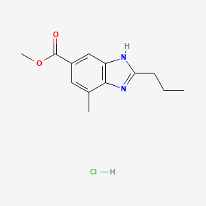 molecular formula C13H17ClN2O2 B1386995 methyl 4-methyl-2-propyl-1H-1,3-benzodiazole-6-carboxylate hydrochloride CAS No. 1206680-19-4