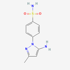 molecular formula C10H12N4O2S B13869965 4-(5-Amino-3-methylpyrazol-1-yl)benzenesulfonamide 