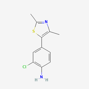 molecular formula C11H11ClN2S B13869985 2-Chloro-4-(2,4-dimethyl-1,3-thiazol-5-yl)aniline 