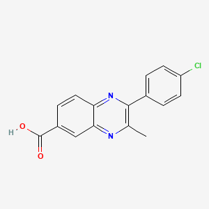 molecular formula C16H11ClN2O2 B13869992 2-(4-Chlorophenyl)-3-methylquinoxaline-6-carboxylic acid 