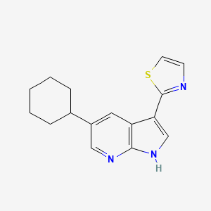 molecular formula C16H17N3S B13870007 2-(5-cyclohexyl-1H-pyrrolo[2,3-b]pyridin-3-yl)-1,3-thiazole 