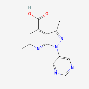 3,6-Dimethyl-1-pyrimidin-5-ylpyrazolo[3,4-b]pyridine-4-carboxylic acid