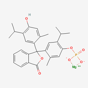 B1387004 magnesium;[4-[1-(4-hydroxy-2-methyl-5-propan-2-ylphenyl)-3-oxo-2-benzofuran-1-yl]-5-methyl-2-propan-2-ylphenyl] phosphate CAS No. 35106-21-9