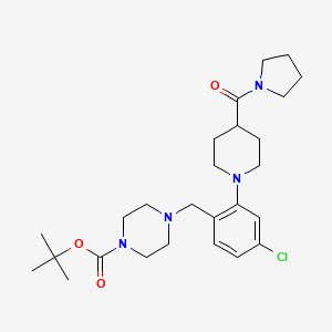 Tert-butyl 4-[(4-chloro-2-[4-[(pyrrolidin-1-yl)carbonyl]piperidin-1-yl]phenyl)methyl]piperazine-1-carboxylate