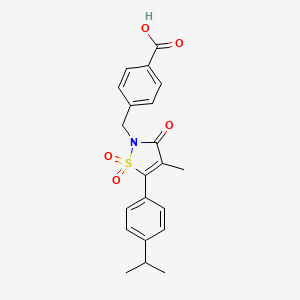 B1387010 4-{[5-(4-Isopropylphenyl)-4-methyl-1,1-dioxido-3-oxoisothiazol-2(3H)-yl]methyl}benzoic acid CAS No. 1031650-94-8