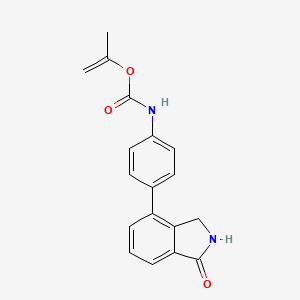 molecular formula C18H16N2O3 B13870125 prop-1-en-2-yl N-[4-(1-oxo-2,3-dihydroisoindol-4-yl)phenyl]carbamate 