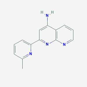 molecular formula C14H12N4 B13870132 2-(6-Methylpyridin-2-yl)-1,8-naphthyridin-4-amine 