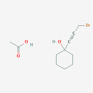 molecular formula C11H17BrO3 B13870181 Acetic acid;1-(3-bromoprop-1-ynyl)cyclohexan-1-ol CAS No. 54315-45-6