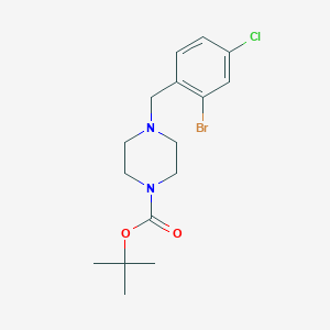 molecular formula C16H22BrClN2O2 B13870190 Tert-butyl 4-[(2-bromo-4-chlorophenyl)methyl]piperazine-1-carboxylate 