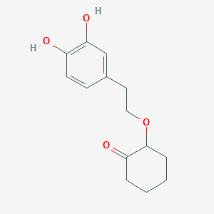 molecular formula C14H18O4 B13870202 2-[2-(3,4-Dihydroxyphenyl)ethoxy]cyclohexan-1-one 