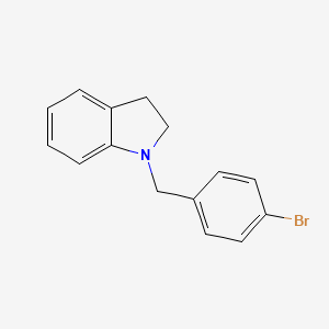 molecular formula C15H14BrN B13870203 1-[(4-Bromophenyl)methyl]-2,3-dihydroindole 