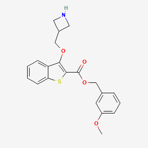 molecular formula C21H21NO4S B13870268 (3-Methoxyphenyl)methyl 3-(azetidin-3-ylmethoxy)-1-benzothiophene-2-carboxylate 