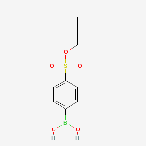 molecular formula C11H17BO5S B1387029 (4-((新戊氧基)磺酰基)苯基)硼酸 CAS No. 957060-74-1