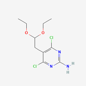 molecular formula C10H15Cl2N3O2 B13870307 2-Pyrimidinamine, 4,6-dichloro-5-(2,2-diethoxyethyl)- CAS No. 97570-32-6