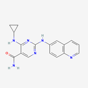 4-(Cyclopropylamino)-2-(quinolin-6-ylamino)pyrimidine-5-carboxamide