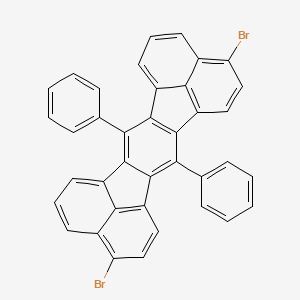 molecular formula C38H20Br2 B13870331 8,22-Dibromo-3,15-diphenylheptacyclo[15.7.1.15,9.02,16.04,14.021,25.013,26]hexacosa-1(25),2(16),3,5(26),6,8,10,12,14,17,19,21,23-tridecaene 