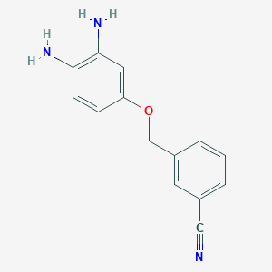 molecular formula C14H13N3O B13870394 3-[(3,4-diaminophenoxy)methyl]Benzonitrile 