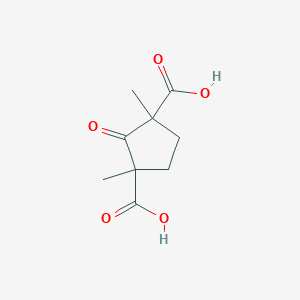 molecular formula C9H12O5 B13870402 1,3-Dimethyl-2-oxocyclopentane-1,3-dicarboxylic acid 