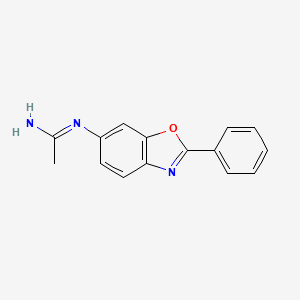 molecular formula C15H13N3O B13870496 N'-(2-phenyl-1,3-benzoxazol-6-yl)ethanimidamide 