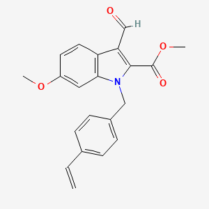 molecular formula C21H19NO4 B1387050 Methyl 3-formyl-6-methoxy-1-(4-vinylbenzyl)-1H-indole-2-carboxylate CAS No. 1170067-30-7