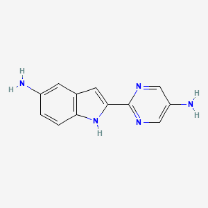 molecular formula C12H11N5 B13870521 2-(5-aminopyrimidin-2-yl)-1H-indol-5-amine 