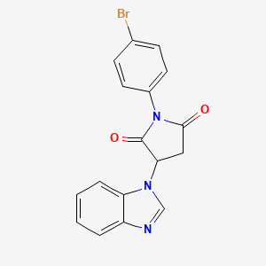 molecular formula C17H12BrN3O2 B13870527 3-(Benzimidazol-1-yl)-1-(4-bromophenyl)pyrrolidine-2,5-dione 