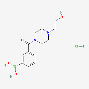 molecular formula C13H20BClN2O4 B1387054 (3-(4-(2-Hydroxyethyl)piperazin-1-carbonyl)phenyl)boronsäure-hydrochlorid CAS No. 957060-95-6