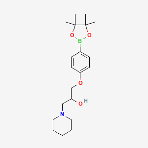 molecular formula C20H32BNO4 B1387055 1-(Piperidin-1-yl)-3-(4-(4,4,5,5-tetramethyl-1,3,2-dioxaborolan-2-yl)phenoxy)propan-2-ol CAS No. 957061-08-4