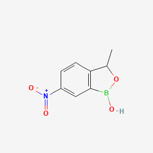 molecular formula C8H8BNO4 B13870606 1-hydroxy-3-methyl-6-nitro-3H-2,1-benzoxaborole 