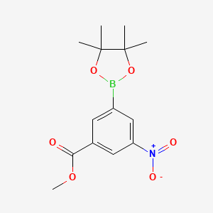 molecular formula C14H18BNO6 B1387061 Methyl 3-nitro-5-(4,4,5,5-tetramethyl-1,3,2-dioxaborolan-2-yl)benzoate CAS No. 957061-12-0