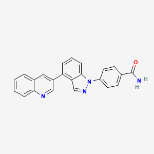 4-(4-Quinolin-3-ylindazol-1-yl)benzamide