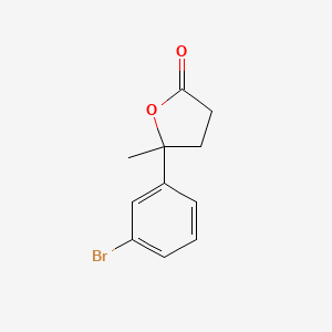 molecular formula C11H11BrO2 B13870632 5-(3-Bromophenyl)-5-methyloxolan-2-one 