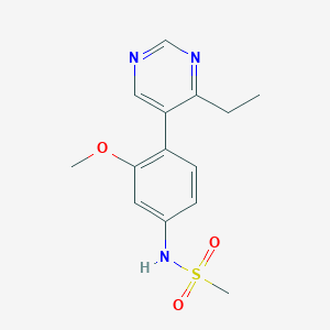 molecular formula C14H17N3O3S B13870685 N-(4-(4-ethylpyrimidin-5-yl)-3-methoxyphenyl)methanesulfonamide 