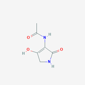 molecular formula C6H8N2O3 B13870688 N-(3-hydroxy-5-oxo-1,2-dihydropyrrol-4-yl)acetamide 